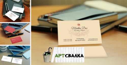 Дизайн визиток - растровый клипарт PSD  | Business card design - raster clipart PSD